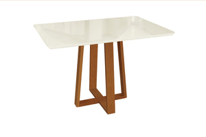 Comedor 120cm 4 Sillas Madera Maciza Kappesberg Roble/Arena