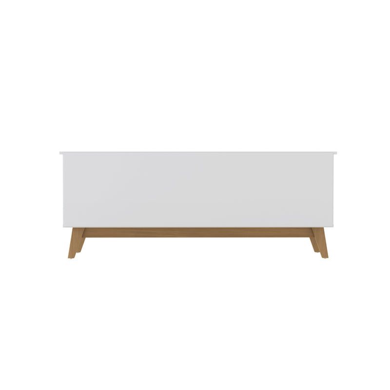 Rack TV 65" 150cm con Estantes Kappesberg Blanco y Roble