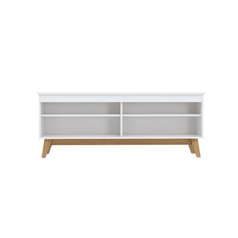 Rack TV 65" 150cm con Estantes Kappesberg Blanco y Roble