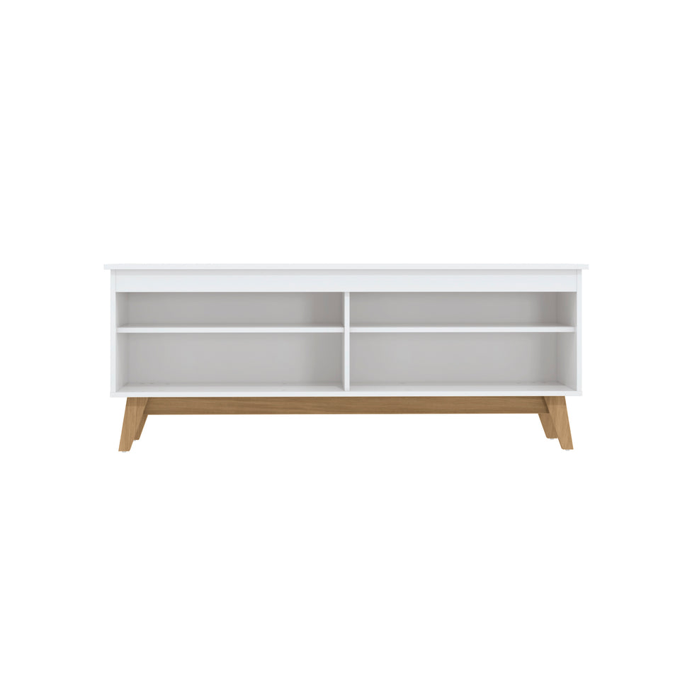 Rack TV 65" 150cm con Estantes Kappesberg Blanco y Roble