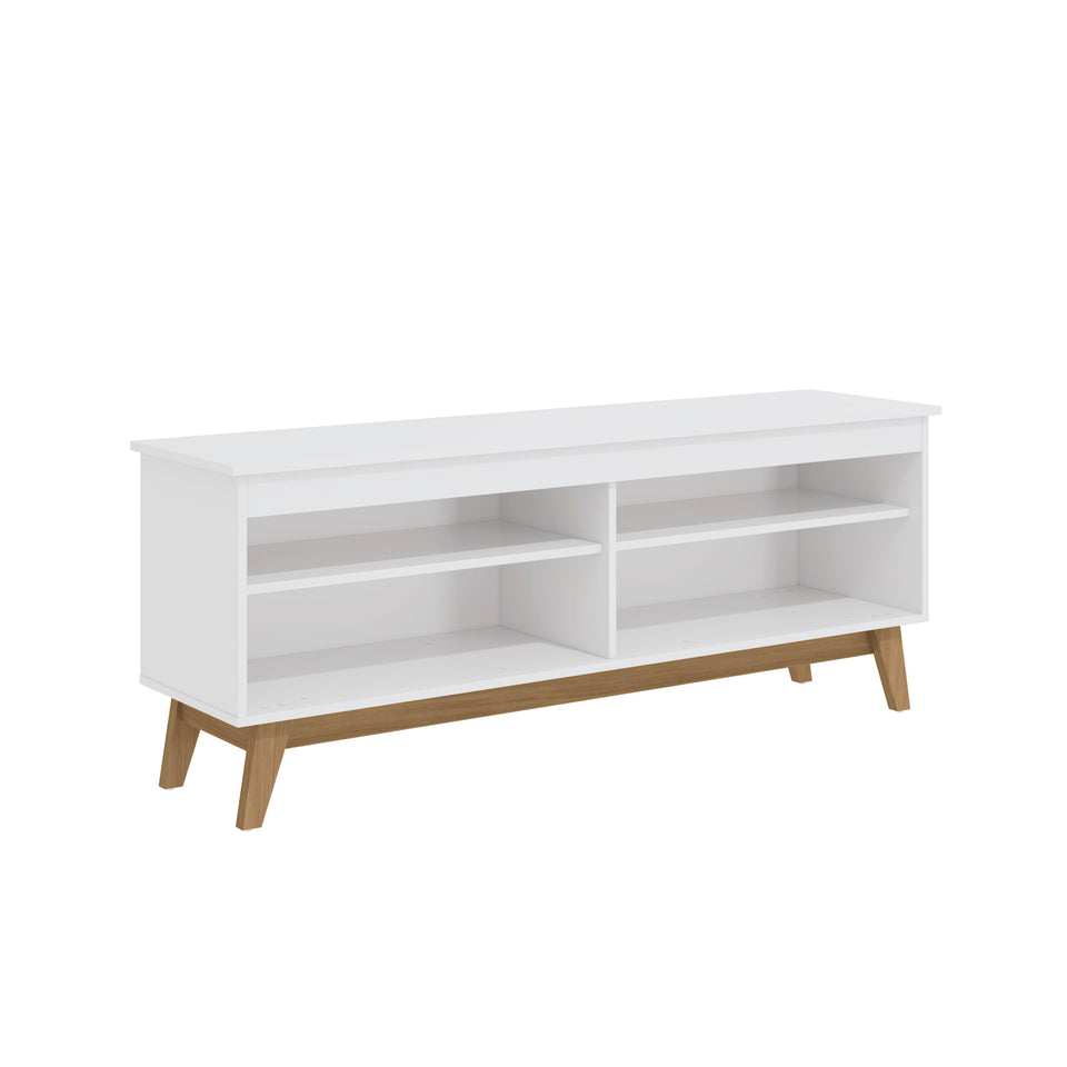 Rack TV 65" 150cm con Estantes Kappesberg Blanco y Roble