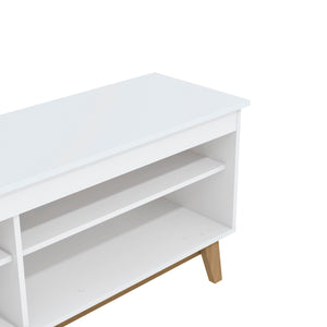 Rack TV 65" 150cm con Estantes Kappesberg Blanco y Roble