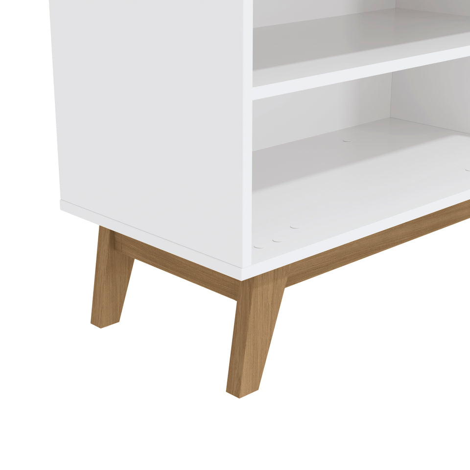 Rack TV 65" 150cm con Estantes Kappesberg Blanco y Roble