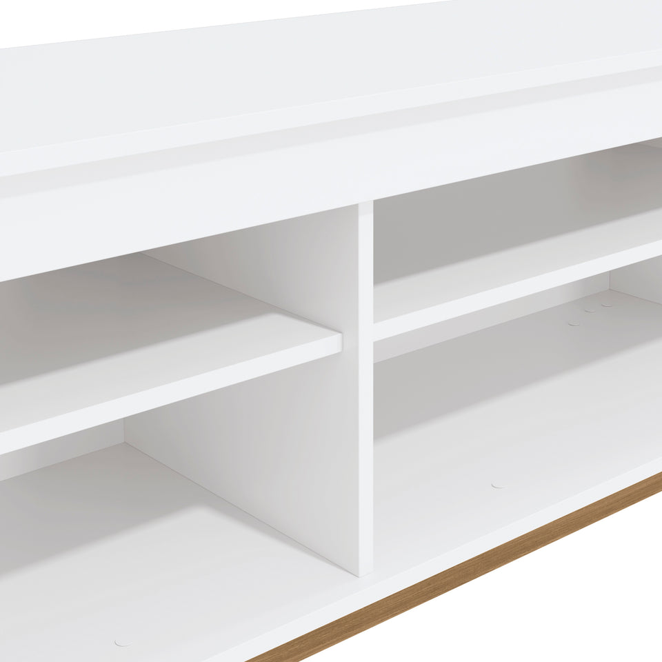 Rack TV 65" 150cm con Estantes Kappesberg Blanco y Roble