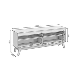 Rack TV 65" 150cm con Estantes Kappesberg Gris