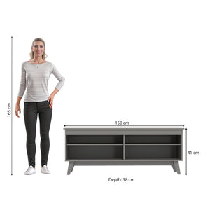 Rack TV 65" 150cm con Estantes Kappesberg Gris