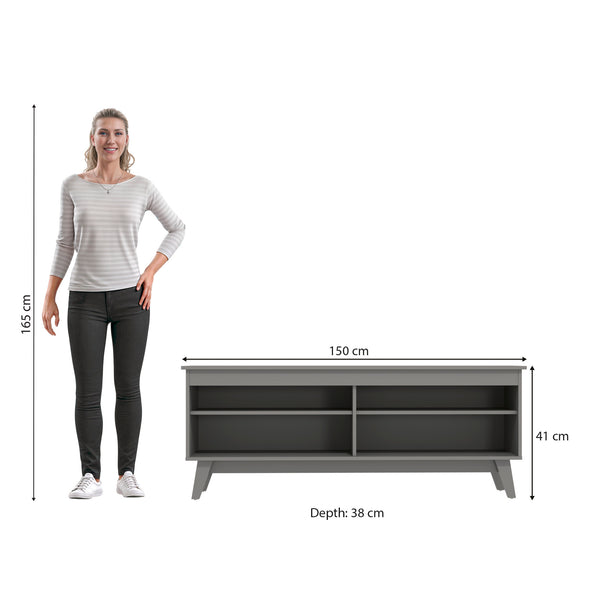 Rack TV 65" 150cm con Estantes Kappesberg Gris