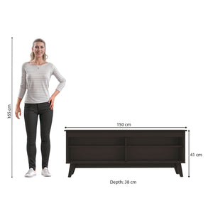 Rack TV 65" 150cm con Estantes Kappesberg Negro