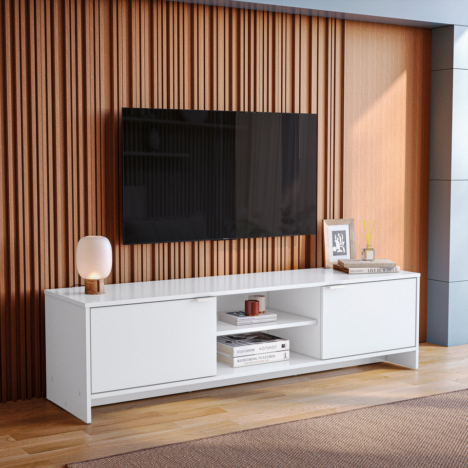 Rack TV 65" 150cm 2 Puertas Kappesberg Blanco