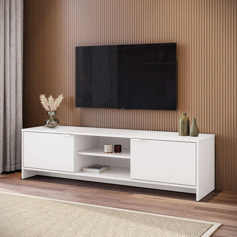 Rack TV 65" 150cm 2 Puertas Kappesberg Blanco