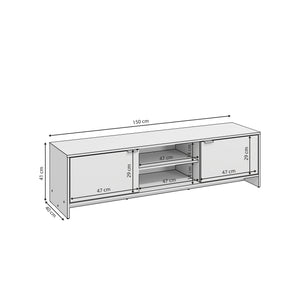 Rack TV 65" 150cm 2 Puertas Kappesberg Blanco