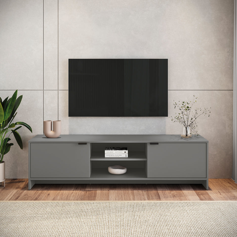 Rack TV 65" 150cm 2 Puertas Kappesberg Gris