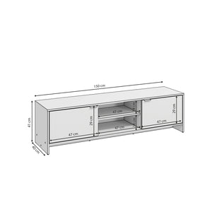 Rack TV 65" 150cm 2 Puertas Kappesberg Gris