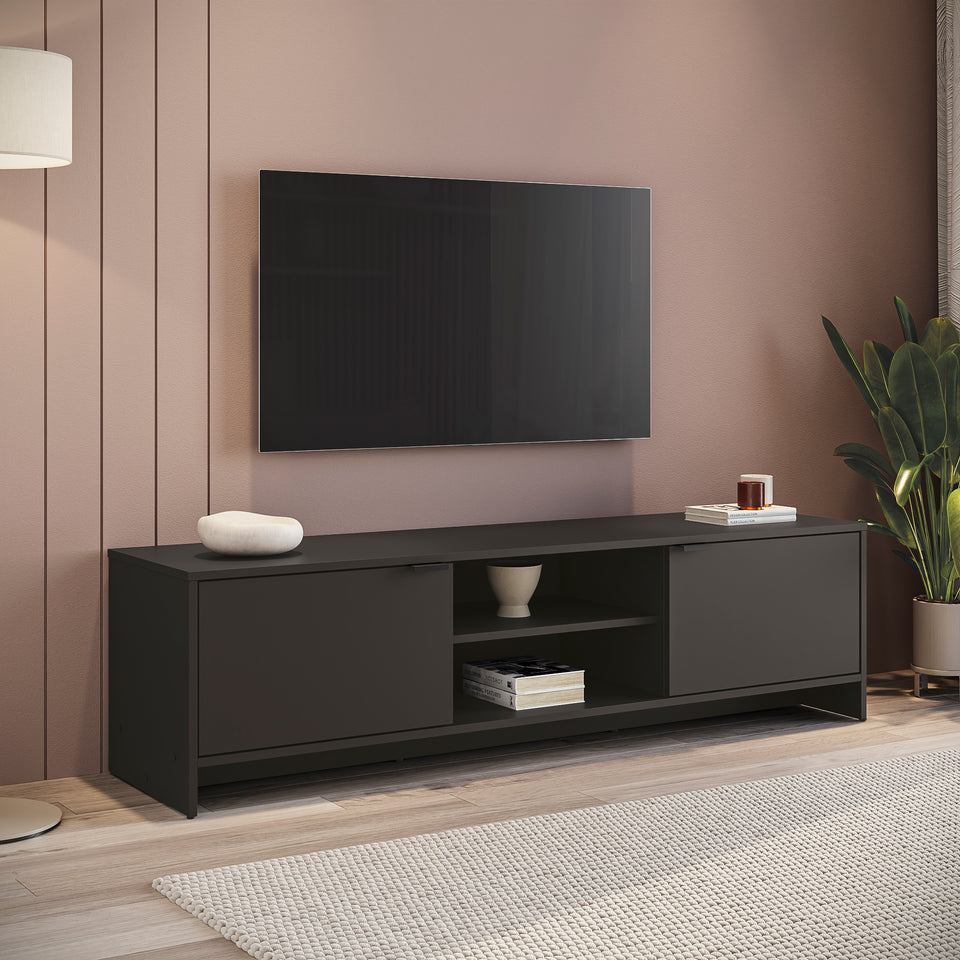 Rack TV 65" 150cm 2 Puertas Kappesberg Negro