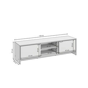 Rack TV 65" 150cm 2 Puertas Kappesberg Negro