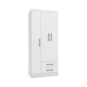 Placard Ropero 3 Puertas 2 Cajones 182cm Kappesberg Blanco