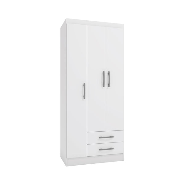 Placard Ropero 3 Puertas 2 Cajones 182cm Kappesberg Blanco