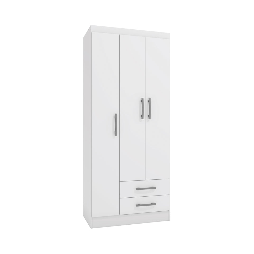 Placard Ropero 3 Puertas 2 Cajones 182cm Kappesberg Blanco