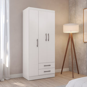 Placard Ropero 3 Puertas 2 Cajones 182cm Kappesberg Blanco