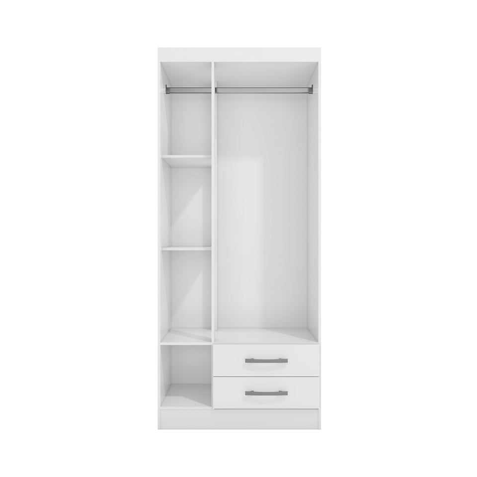 Placard Ropero 3 Puertas 2 Cajones 182cm Kappesberg Blanco