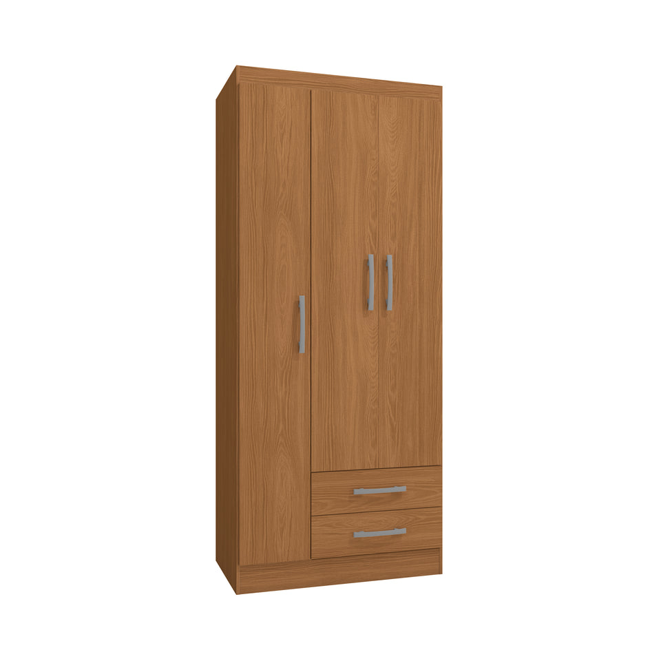 Placard Ropero 3 Puertas 2 Cajones 182cm Kappesberg Canela
