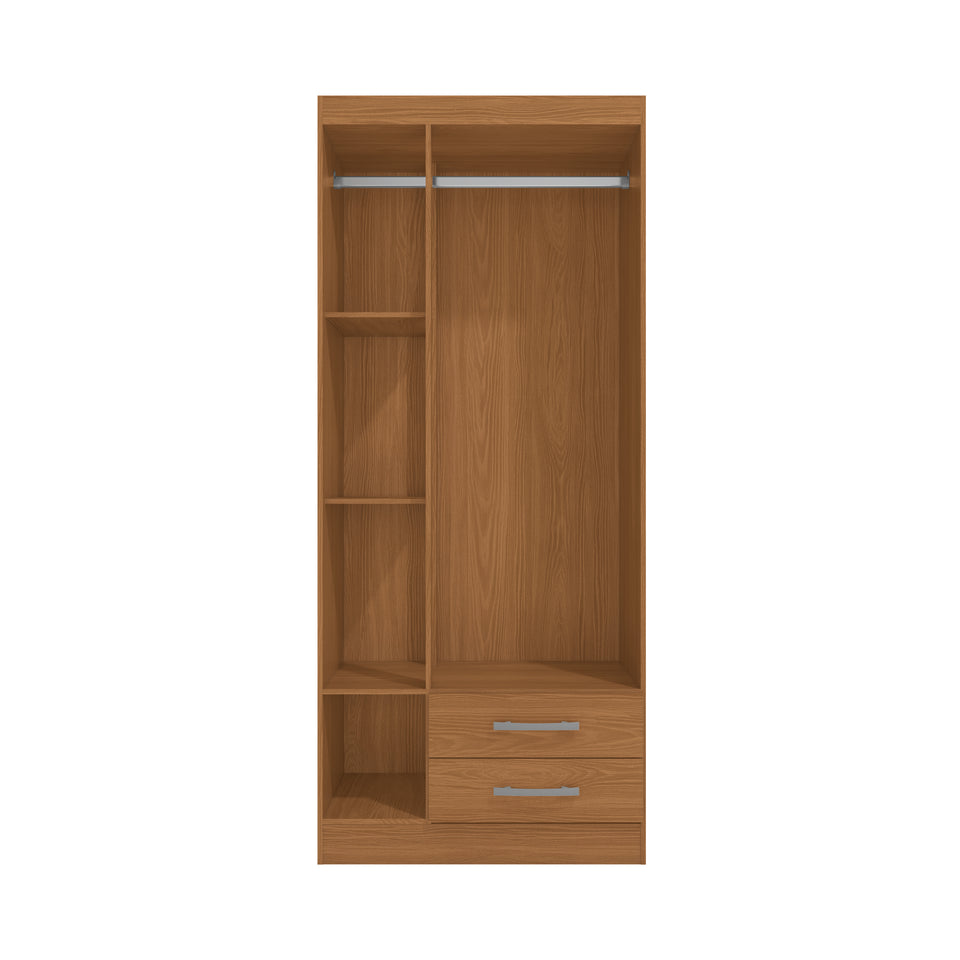 Placard Ropero 3 Puertas 2 Cajones 182cm Kappesberg Canela