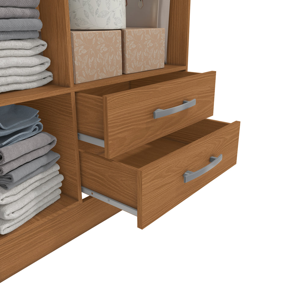 Placard Ropero 3 Puertas 2 Cajones 182cm Kappesberg Canela
