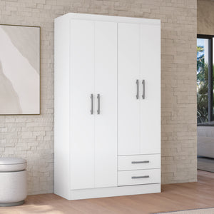 Placard Ropero 4 Puertas 2 Cajones 182cm Kappesberg Blanco