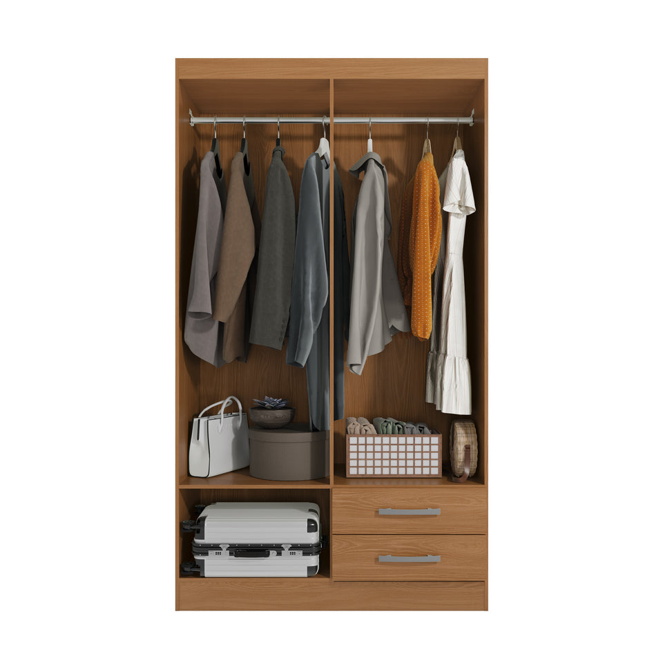 Placard Ropero 4 Puertas 2 Cajones 182cm Kappesberg Canela