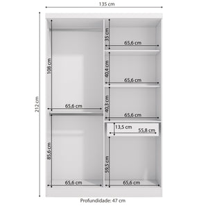Ropero Closet Individual Kappesberg 4 Puertas 1 Cajón Blanco