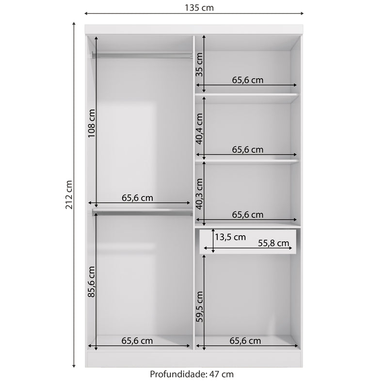 Placard Ropero Individual Kappesberg 4 Puertas 1 Cajón Blanco