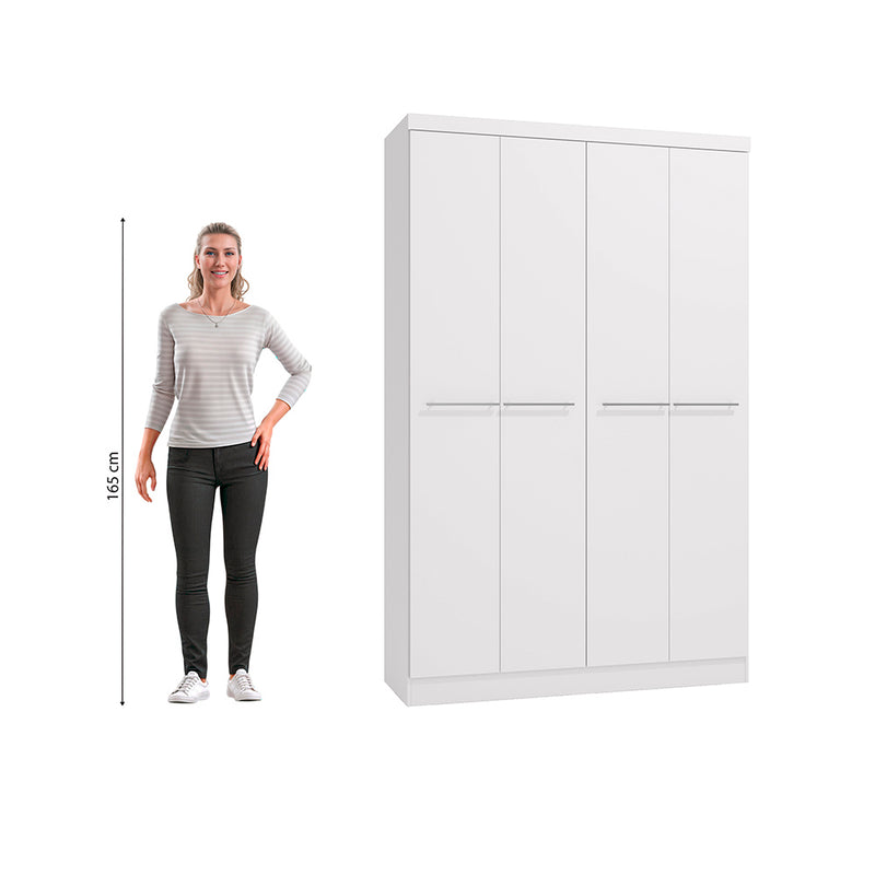 Placard Ropero Individual Kappesberg 4 Puertas 1 Cajón Blanco