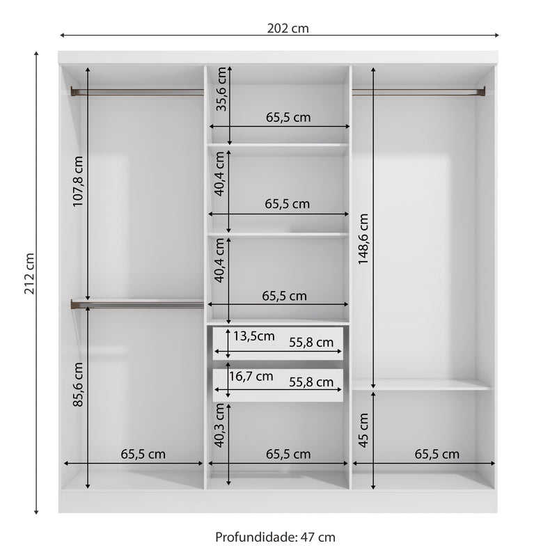 Placard Ropero Matrimonial Kappesberg 6 Puertas Blanco