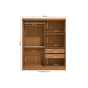 Ropero Closet Individual Kappesberg 2 Puertas Canela