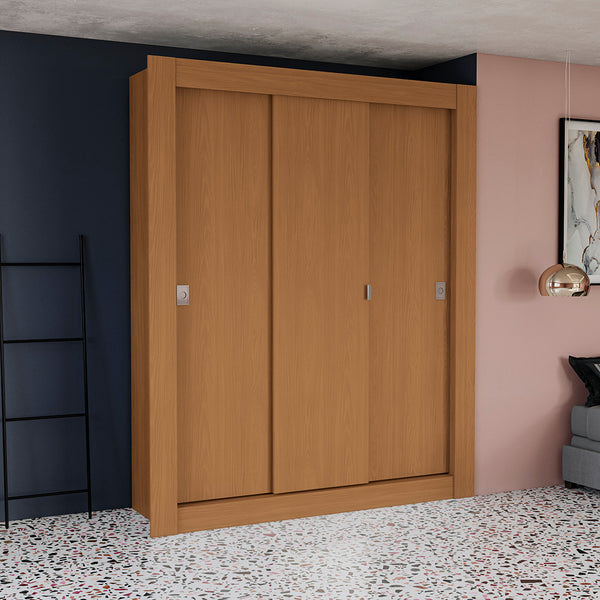 Ropero Closet Matrimonial Kappesberg 3 Puertas Canela