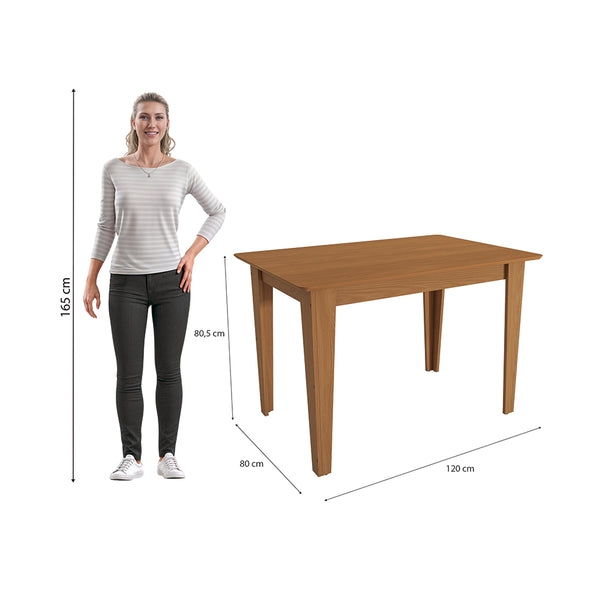 Juego Comedor Kappesberg 1.2m con 4 Sillas Luna Canela/Beige