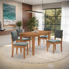 Juego Comedor Kappesberg 1.6m con 4 Sillas Luna Canela/Gris