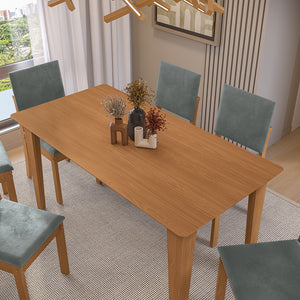 Juego Comedor Kappesberg 1.6m con 6 Sillas Luna Canela/Gris