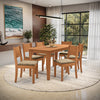 Juego Comedor Kappesberg 1.6m con 6 Sillas Cora Canela/Beige
