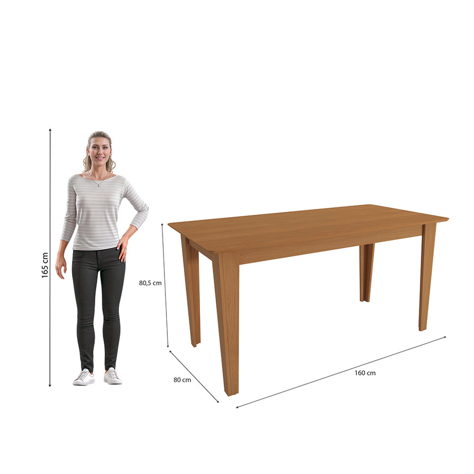 Juego Comedor Kappesberg 1.6m con 4 Sillas Luna Canela/Gris