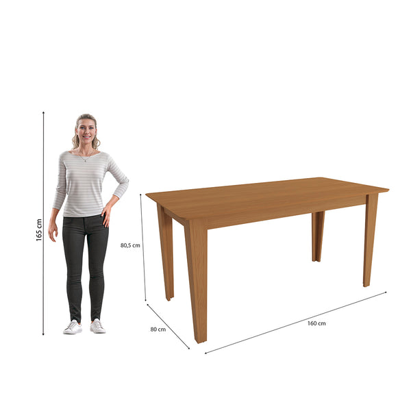 Juego Comedor Kappesberg 1.6m con 4 Sillas Cora Canela/Beige