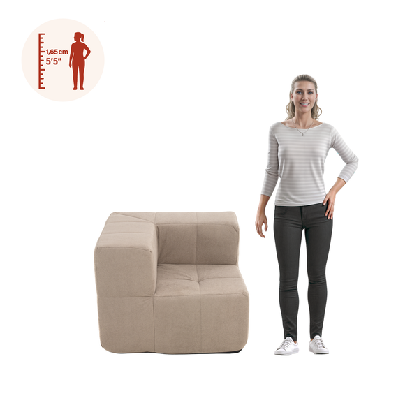 Sillón Módulo Esquinero 86cm Bouclé Kappesberg Capuccino