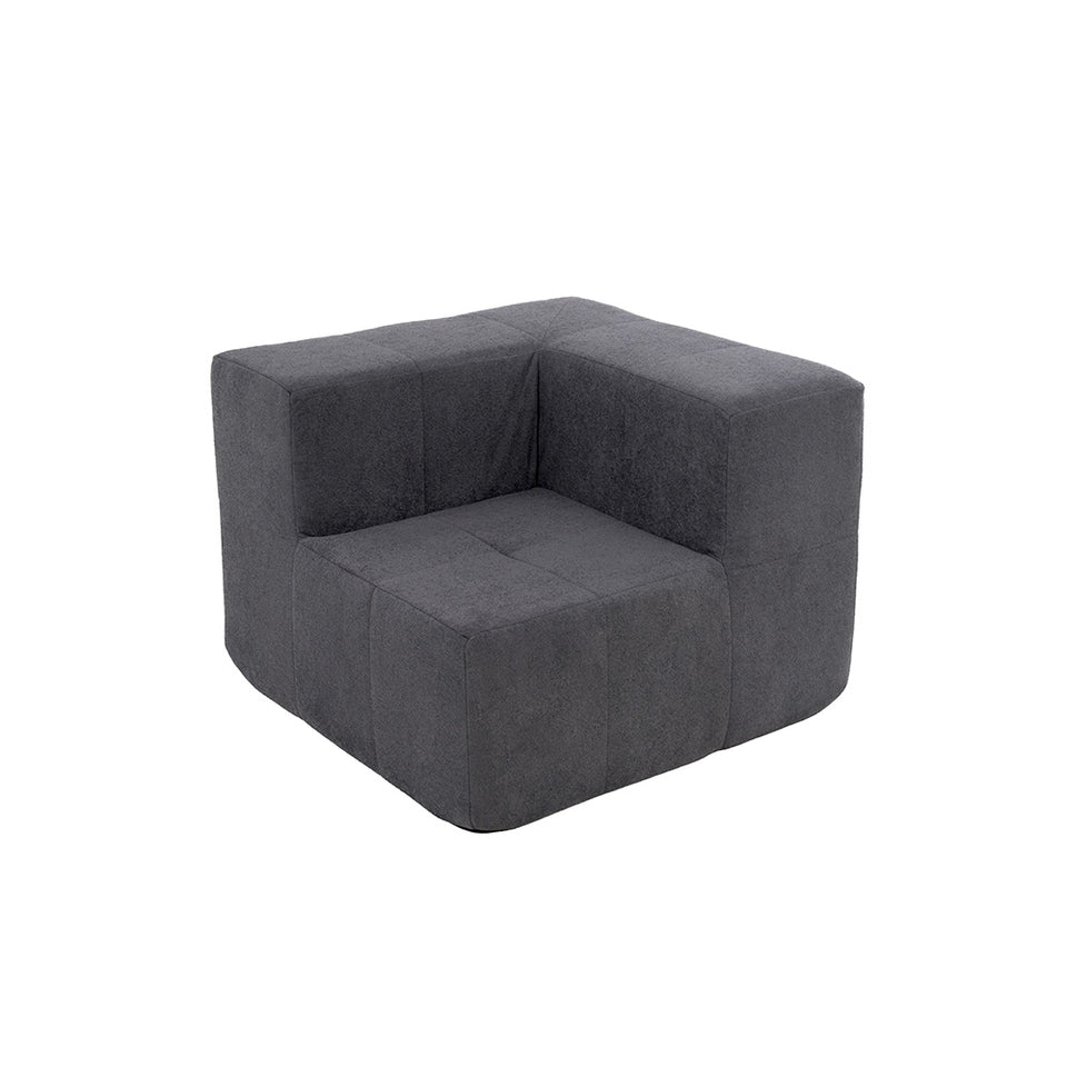 Sillón Módulo Esquinero 86cm Bouclé Kappesberg Azul Titanio