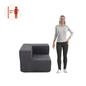 Sillón Módulo Esquinero 86cm Bouclé Kappesberg Azul Titanio