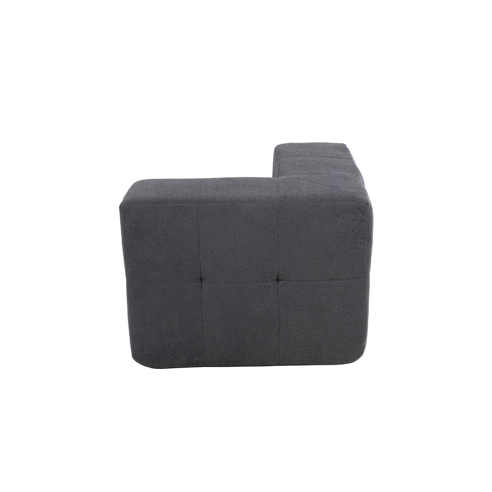 Sillón Módulo Esquinero 86cm Bouclé Kappesberg Azul Titanio
