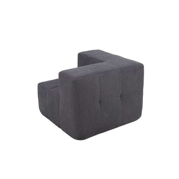 Sillón Módulo Esquinero 86cm Bouclé Kappesberg Azul Titanio