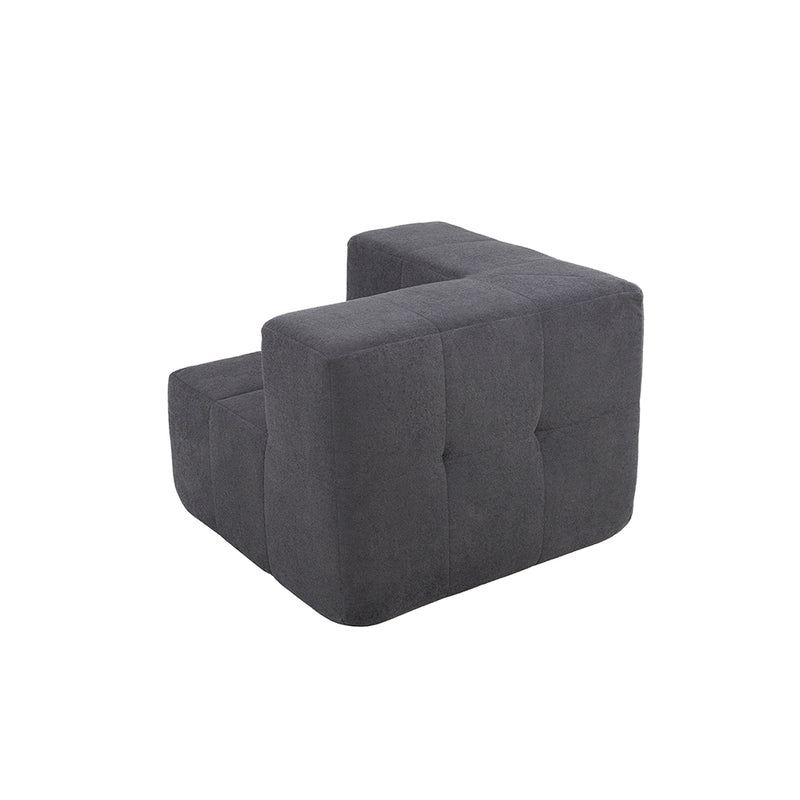 Sillón Módulo Esquinero 86cm Bouclé Kappesberg Azul Titanio