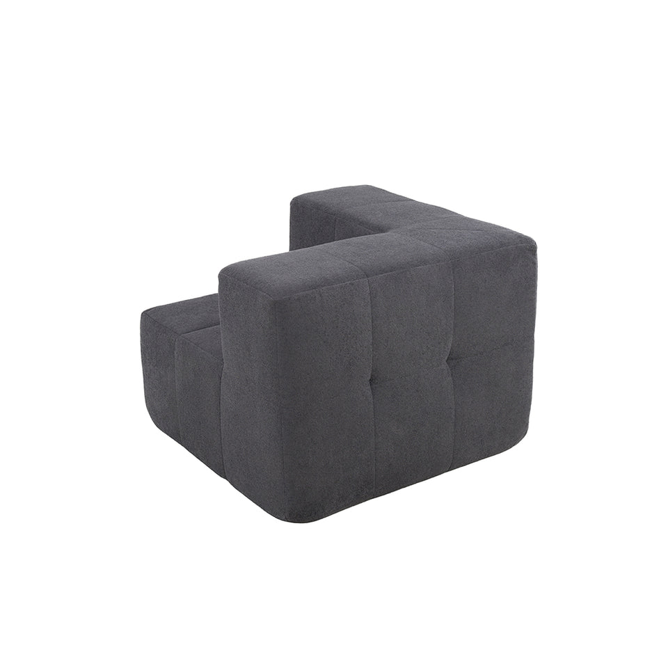 Sillón Módulo Esquinero 86cm Bouclé Kappesberg Azul Titanio