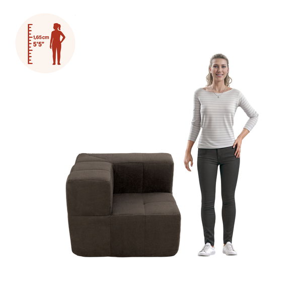 Sillón Módulo Esquinero 86cm Bouclé Kappesberg Chocolate
