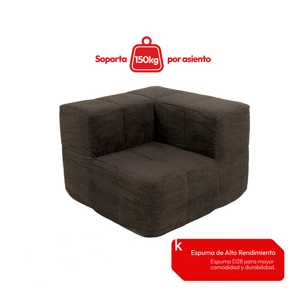 Sillón Módulo Esquinero 86cm Bouclé Kappesberg Chocolate
